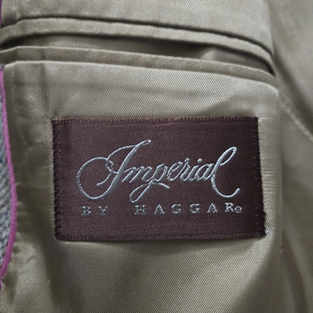 Imperial by Haggar Tweed Blazer Jacket Men's 46L 100% Wool USA Sport Coat Classy
